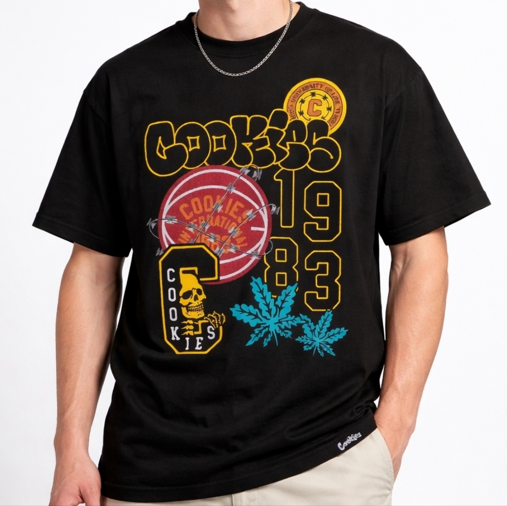 Cookies Livewire Short Sleeve Black Graphic T-Shirt